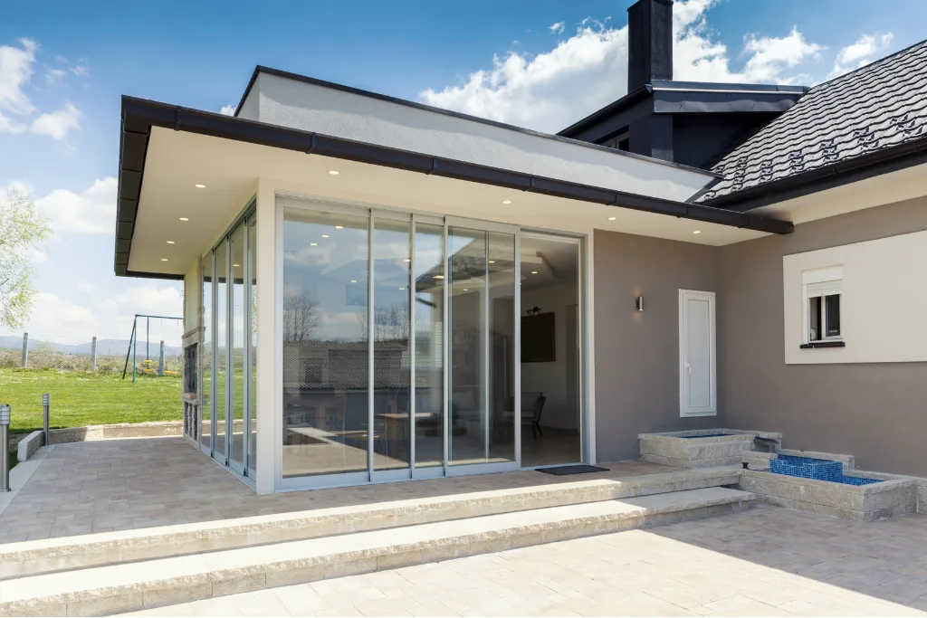 Enclosed patio protected from coastal weather